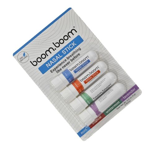 Bestselling Boom Aromatherapy Nasal Inhaler – Refreshing & Invigorating, Pure Natural Herbal Essence, Non-Irritating, 4 Scents Mixed Pack