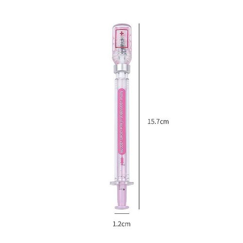 Creative Simulation Syringe-shaped Neutral Pen, 0.5mm, Black Ink — Unique Design, Smooth Writing, Comfortable Grip. Buy One, Get Two Free. Colors Shipped Randomly