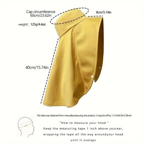 Large shawl sun protection Muslim hat, women's neck protection hat, wide brim shawl sun protection ponytail hat