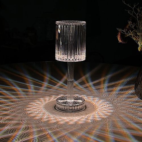 Hot-Selling Crystal Table Lamp — Creates a Romantic Ambiance, Soft Lighting, Touch Control, 3-Level Dimming, Rechargeable with USB Port