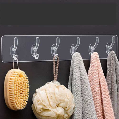 Transparent PVC Double-Sided Adhesive Wall Hooks – Home Hanging Racks for Hats, Coats, Towels & Miscellaneous Items | Buy 1 Get 2 Free
