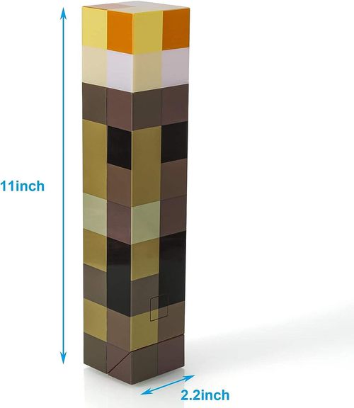 Bestselling Minecraft Themed Torch Light — Versatile Functions, Long-lasting Battery, 4 Light Colors, Touch Adjustment, Suitable as Wall Light, Desk Lamp & Flashlight, USB Rechargeable
