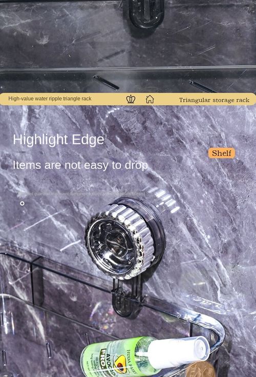 Modern Plastic New Suction Cup Triangle Storage Rack Punch-Free Wall-Mounted Bathroom Toilet Washstand Corner Storage Rack