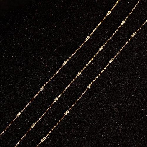 Fashion 18k Gold Plated 925 Sterling Silver Small Zircon Charms Chain Bracelet for Girls