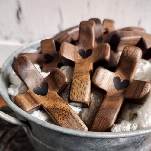 Hot Sale Mini Wooden Cross - Black Walnut Material, Authentic & Exquisite Workmanship