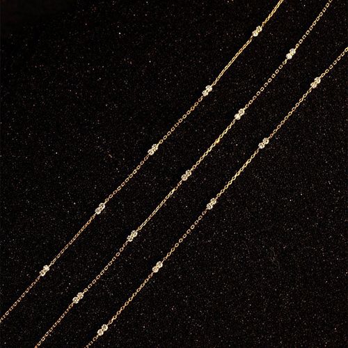 Fashion 18k Gold Plated 925 Sterling Silver Small Zircon Charms Chain Bracelet for Girls