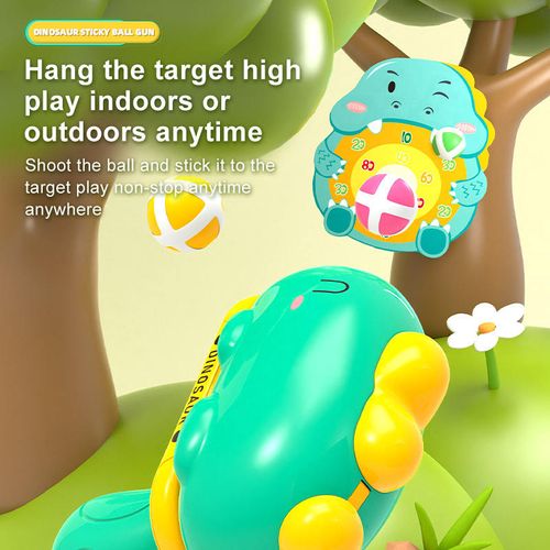 Bestselling Dinosaur Ball Gun - Soft Velcro Balls, Safe & Harmless, Parent-Child Interactive Toy, ABS Material, Colors Shipped Randomly