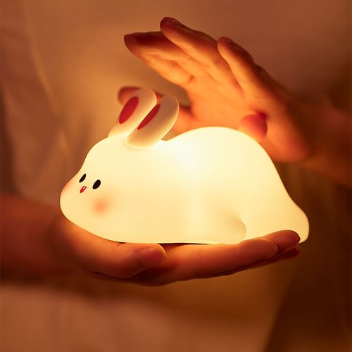 Bestselling Home Use Silicone Night Light - Big Face Rabbit | Cute Design, Soft Lighting, Touch Control with 3 Brightness Levels, USB Rechargeable