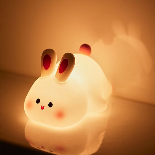 Bestselling Home Use Silicone Night Light - Big Face Rabbit | Cute Design, Soft Lighting, Touch Control with 3 Brightness Levels, USB Rechargeable