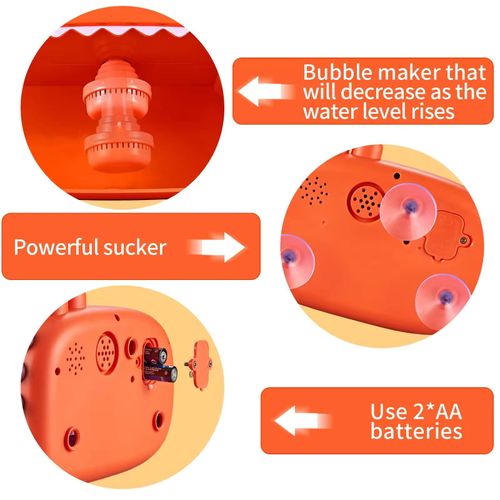 Bubble Machine Baby Bath Toys Automatic Bubble Maker for Toddlers Both Music Silence Mode Fun Bathtub Water Play Birthday Gift