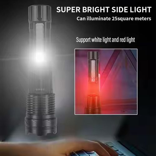 High - power flashlight, light - emitting diode (LED), zoom - focus, power display, handheld flashlight, for camping, rechargeable flashlight