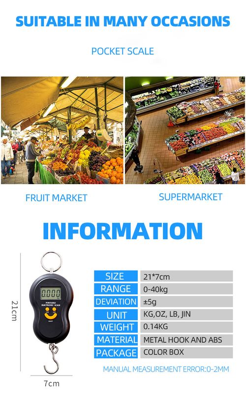 Best-selling travel essential luggage scale, commonly used portable scale for home use, 50 kg electronic portable scale with hook.