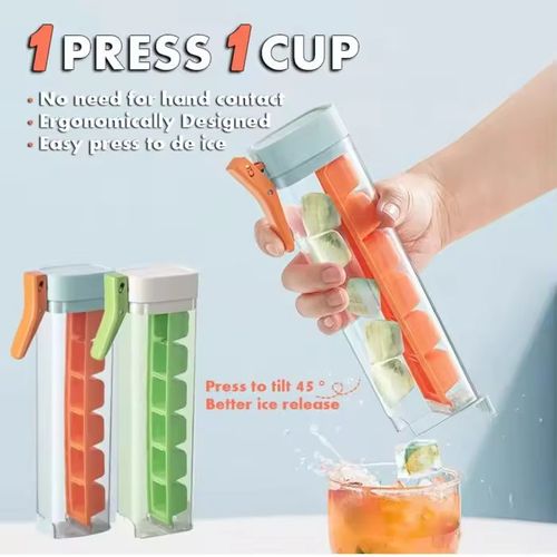 Best-selling Summer Essential: One-handed Operation Ice Cube Tray, 6-grid Design, Food-grade PP Material, Safe & Eco-friendly, Colors Shipped Randomly