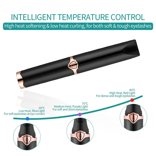Best-selling Electric Heated Eyelash Curler - Intelligent Temperature Control, 10-Second Quick Heating, Long-lasting Styling, Eyelash-friendly, Compact & Portable, USB Rechargeable, Colors Shipped Randomly