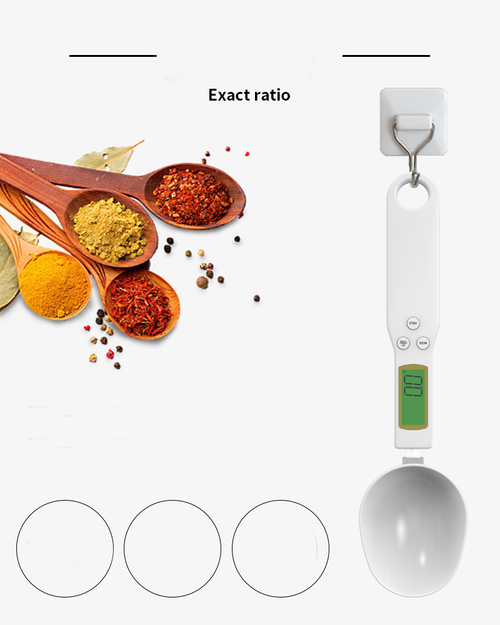 Hot-selling Household White Spoon-shaped Electronic Scale - Suitable for Measuring Ingredients, Milk Powder, with 0.1g Accuracy