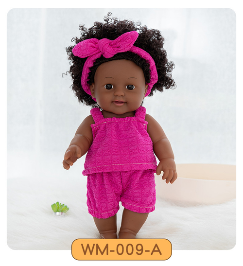 Baby doll African vinyl doll simulation doll girl reborn toy cross-border black baby