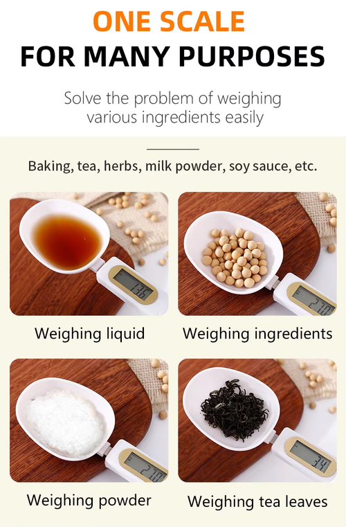High Precision Measuring ABS Portable Gram Weighing 500g 0.1g USB Charging Digital Spoon Scale Kitchen Digital Spoon Scale