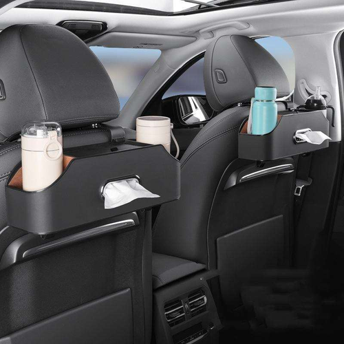 Upgraded Hanger Headrest Car Seat Back Cup Holder Storage Tissue Box With Hook Auto Backseat Organizer
