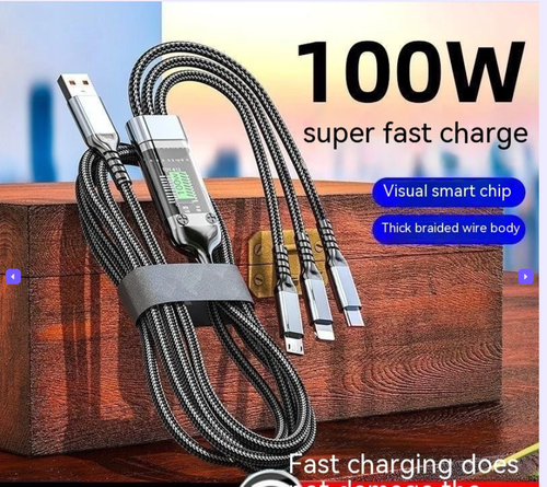 Transparent Luminous Super Fast Charging 3-in-1 Data Cable