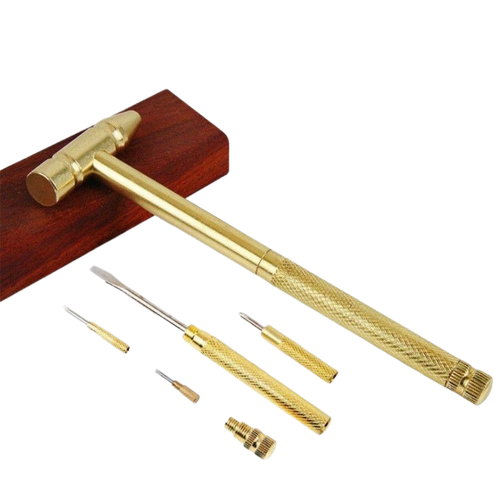 Copper Hammer 6 in 1 Multifunctional Hammer Built-in Small Screwdriver Indoor Outdoor Mini Tool in Stock