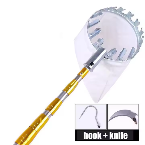 4M Telescoping Fruit Picker Garden Tool With Telescopic Pole