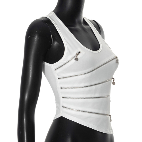 2025 Spring Boutique Trendy Cool Girls Zipper Designer Sleeveless Women's tank Tops