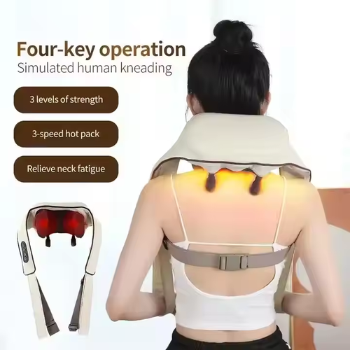 Shiatsu Neck and Shoulder Massager - Back Massager with Heat Shiatsu Shoulder Massager for Neck Pain Back Pain Relief