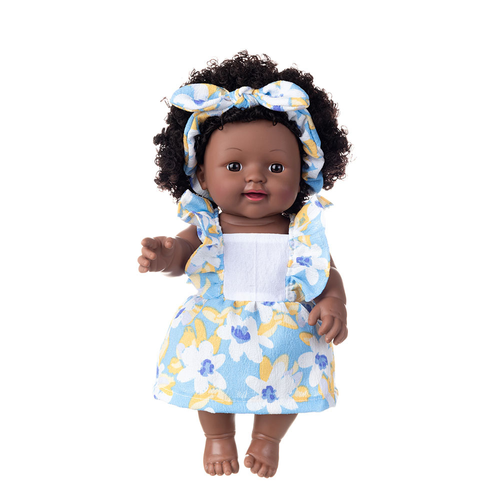 Baby doll African vinyl doll simulation doll girl reborn toy cross-border black baby
