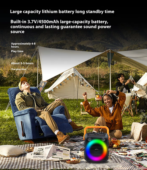 New K6S RGB Bluetooth Portable Speaker Outdoor Karaoke Very High Quality Karaoke Speaker for Outdoor Purpose