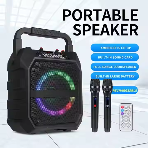 New K6S RGB Bluetooth Portable Speaker Outdoor Karaoke Very High Quality Karaoke Speaker for Outdoor Purpose