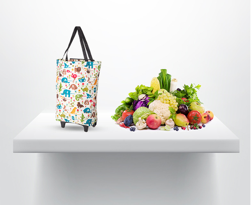Small foldable household portable shopping cart