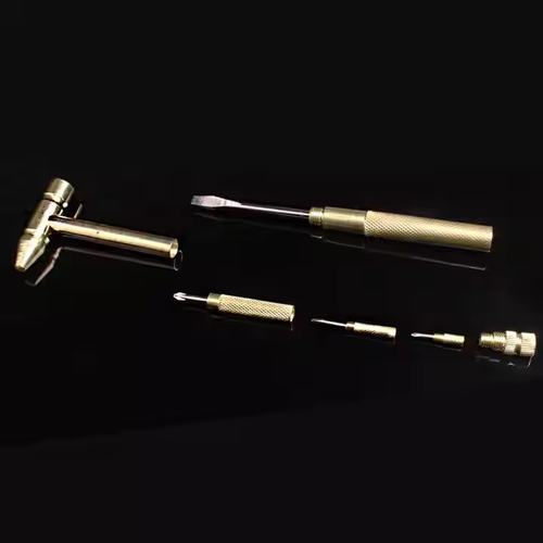 Copper Hammer 5 in 1 Multifunctional Hammer Built-in Small Screwdriver Indoor Outdoor Mini Tool in Stock
