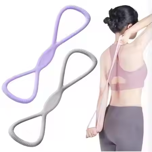 Sports Yoga Open Shoulder, Chest, Thin Back, Multi-functional High-elastic Silicone Eight-figure Tension Rope