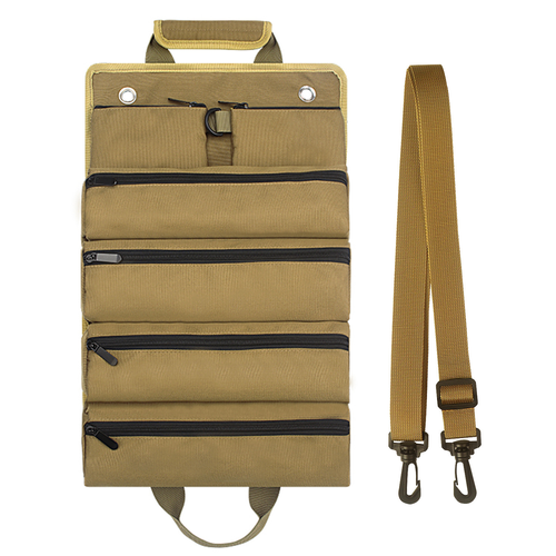 Portable multifunctional handheld vehicle-mounted wear-resistant roll-up canvas hardware repair tool storage bag