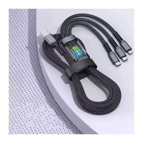Transparent Luminous Super Fast Charging 3-in-1 Data Cable