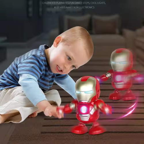 Funny Electric Walking Light Music Robots Car Plastic Dancing Baby Toy