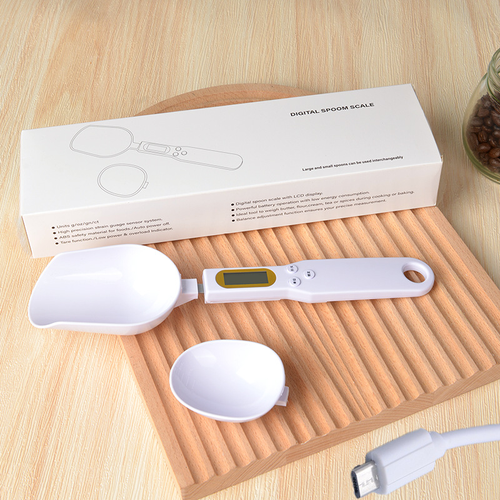 High Precision Measuring ABS Portable Gram Weighing 500g 0.1g USB Charging Digital Spoon Scale Kitchen Digital Spoon Scale