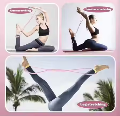 Sports Yoga Open Shoulder, Chest, Thin Back, Multi-functional High-elastic Silicone Eight-figure Tension Rope