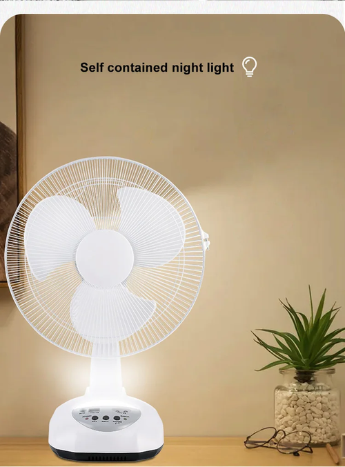 12inch Rechargeable Fan s DC Solar Energy Table Fan Solar Fans with Solar Panel and Lights