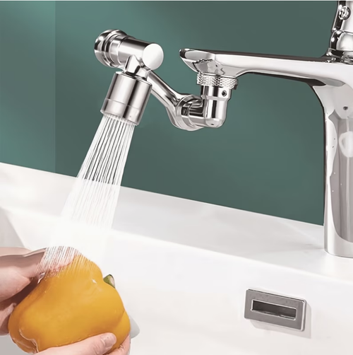 1080° Rotating Faucet Nozzle , Water-Saving, Suitable for Kitchen Faucet Extender and Sink Robotic Arm, Four Seasons Home Decor Accessory, Fashionable Design, Durable Structure, Sturdy Material, Adjustable Spray