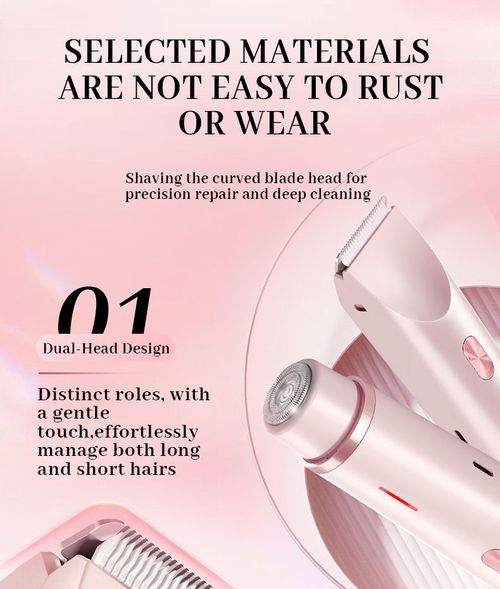 USB-Charging Portable IPX7 Waterproof Women's Dual-Head Electric Shavers for Bikini Line, Eyebrows, Face, Legs, and Underarms