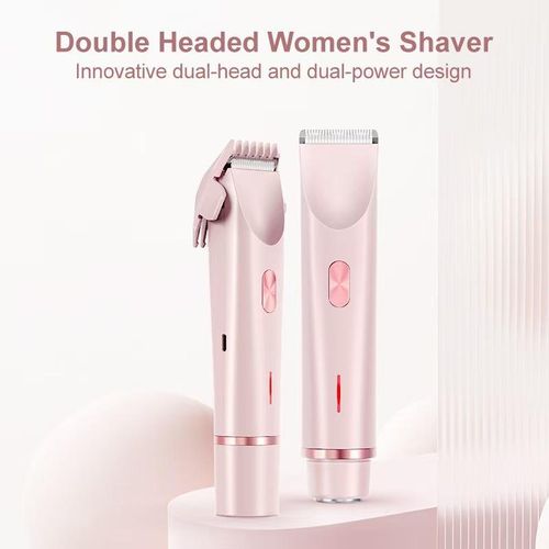 USB-Charging Portable IPX7 Waterproof Women's Dual-Head Electric Shavers for Bikini Line, Eyebrows, Face, Legs, and Underarms