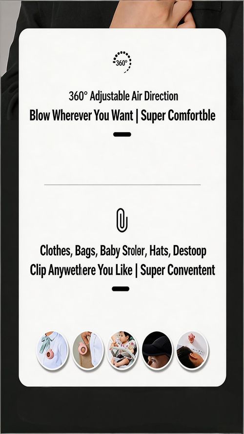 Portable Silent Mini Fan Clip On, 3-Speed Clip-on Fan for Shirt and Waist, Cooling for Outdoor