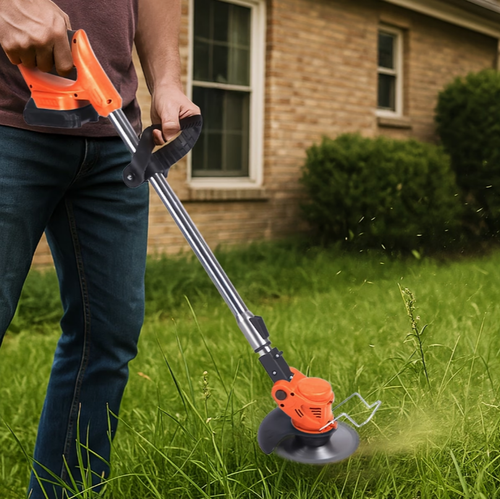 A Set Of Portable Cordless Lawn Mower, Retractable Electric Lawn Mower, Equipped with  Lithium-ion Batteries, 3 Types Of Blades, Flexible Adjustment, Efficient Cutting, Suitable for Yard, Park Mowing, Lawn Weeding, Etc.