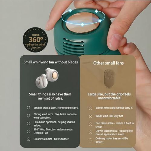 Portable Silent Mini Fan Clip On, 3-Speed Clip-on Fan for Shirt and Waist, Cooling for Outdoor