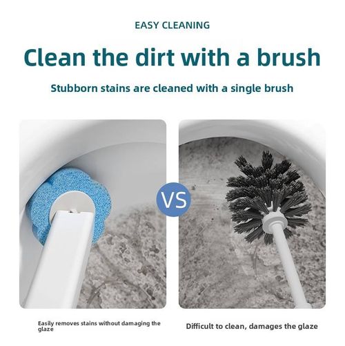 Wall-Mount Scrubbing Wand for Toilet Sink Bathtub Drain, Bathroom Cleaning Kit