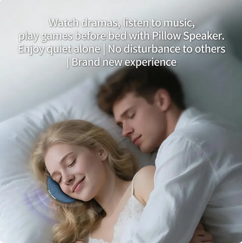 Side Sleeper's Dream: Ditch Painful Earbuds for Our Ultra-Thin Pillow Speaker with Built-In Sleep Sounds. Audio