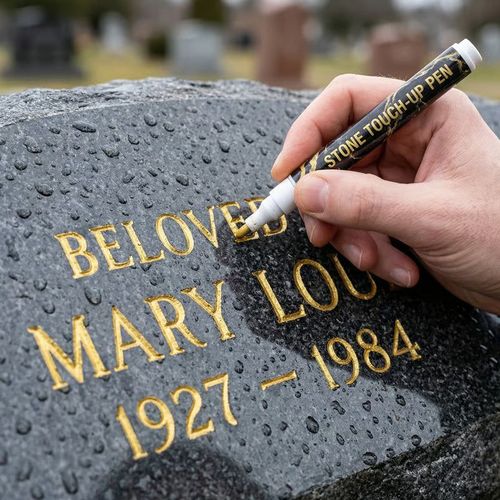 Golden Tombstone Marker – Restore Names & Dates, Weatherproof & Precise