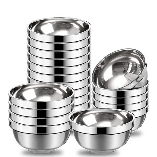 10PCS,Lightweight Double Wall Insulated Stainless Steel Soup Bowl Set