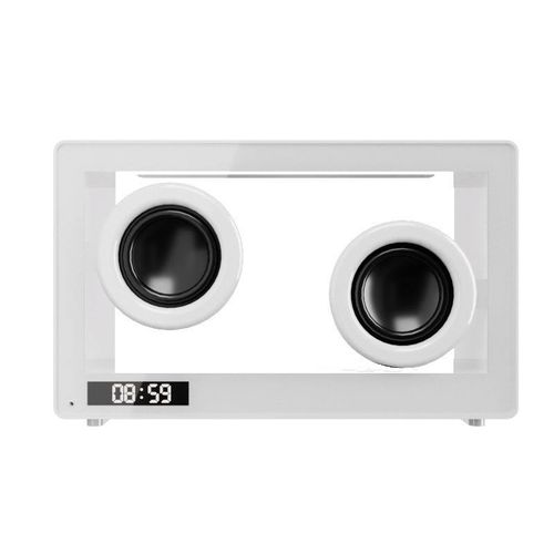 stereo speakers Loudspeakers Transparent Box Wireless Blue tooth Speaker with LED clock Display TF Card Playback